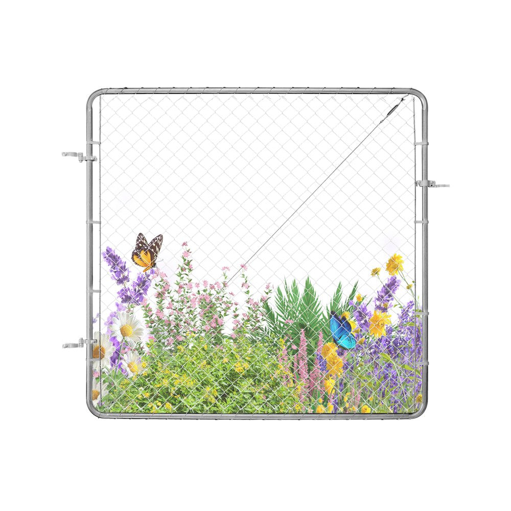 VEVOR Chain Link Fence Gate, 70 x 72 in, Adjustable Chain Link Fence Panel, Fit 3 ft (W) x 4 ft (H) Garden Fence Gate