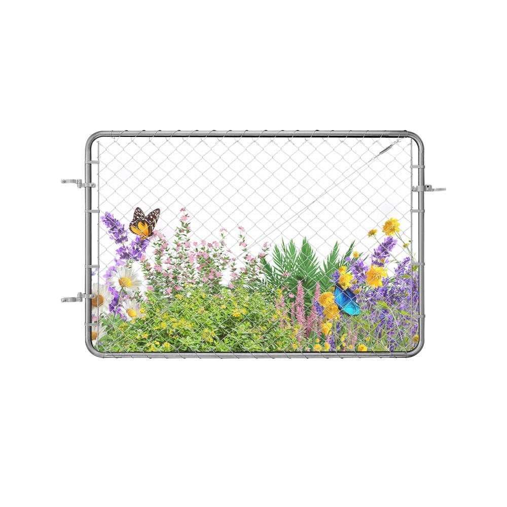 VEVOR Chain Link Fence Gate, 72 x 48 in, Adjustable Chain Link Fence Panel, Fit 2.2-6 ft (W) x 6 ft (H) Garden Fence