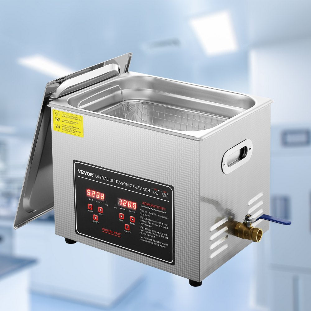 VEVOR Ultrasonic Cleaner with Digital Timer & Heater, Professional Ultra Sonic Jewelry Cleaner, Stainless Steel Heated