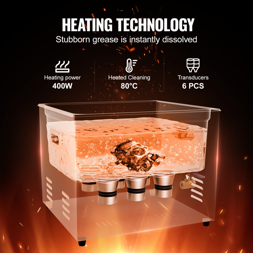 VEVOR Ultrasonic Cleaner, 15L Professional 360W Cleaning Machine with Timer & Heater, 40kHz Digital Ultrasonic Cleaner