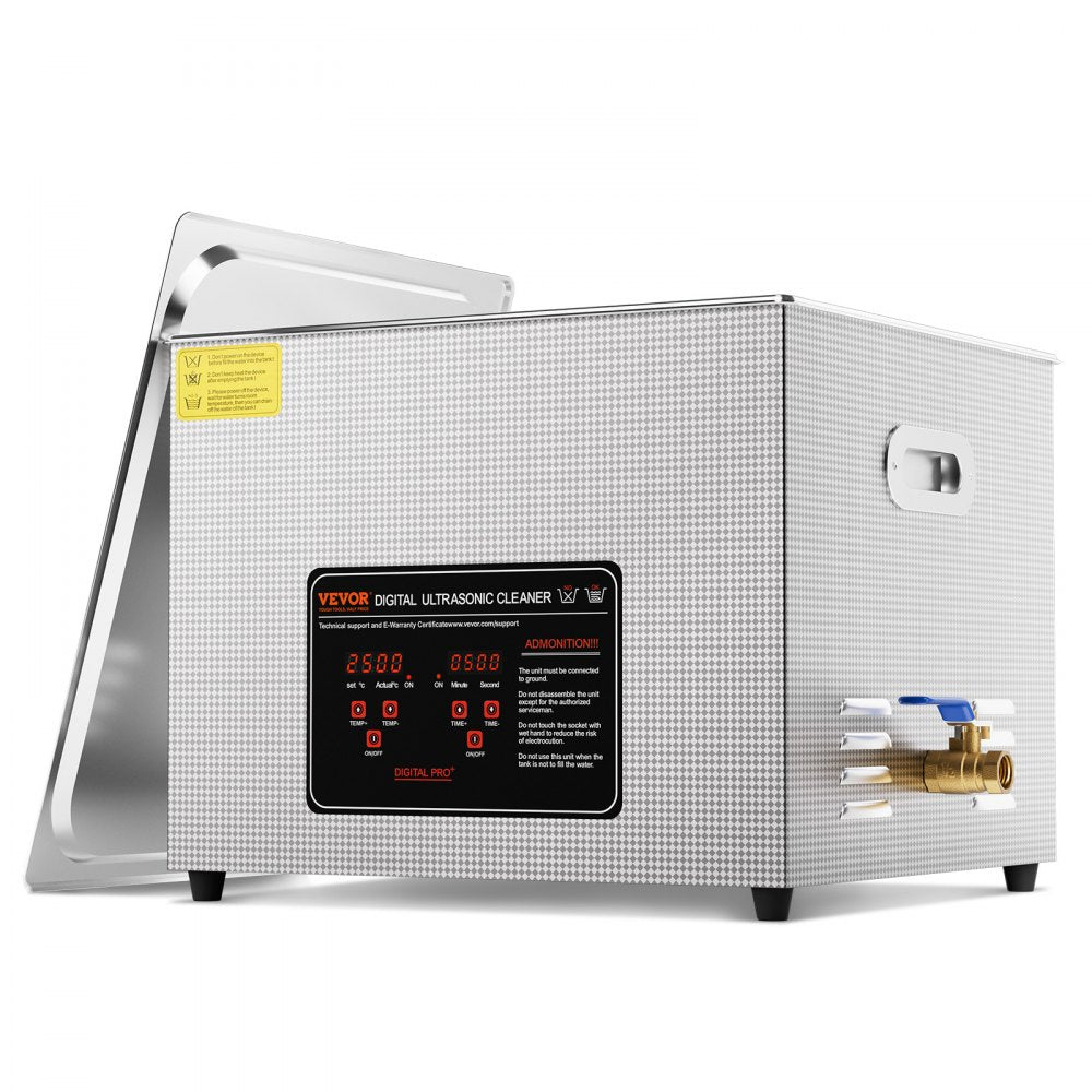 VEVOR Ultrasonic Cleaner, 15L Professional 360W Cleaning Machine with Timer & Heater, 40kHz Digital Ultrasonic Cleaner