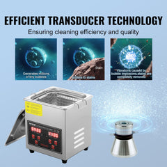 VEVOR Ultrasonic Cleaner with Digital Timer & Heater, Professional Ultra Sonic Jewelry Cleaner, Stainless Steel Heated