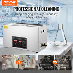 VEVOR Ultrasonic Cleaner with Digital Timer & Heater, Professional Ultra Sonic Jewelry Cleaner, Stainless Steel Heated