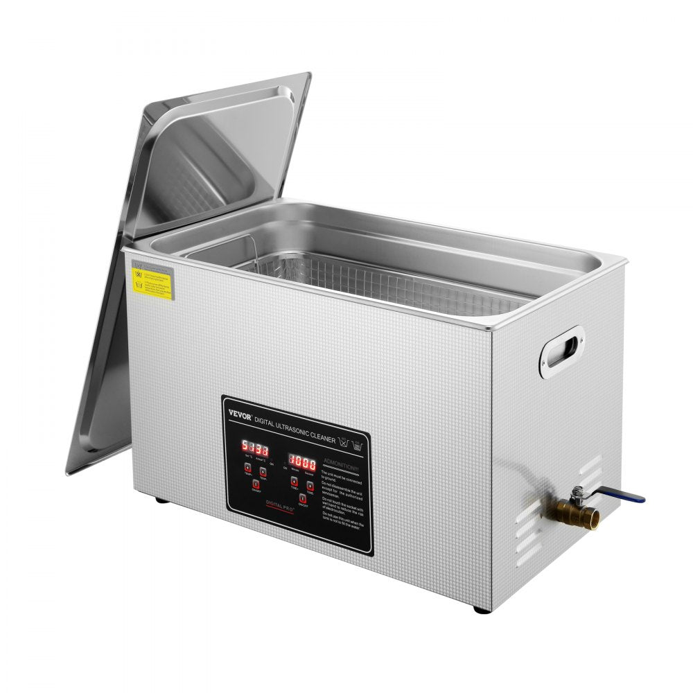VEVOR Ultrasonic Cleaner with Digital Timer & Heater, Professional Ultra Sonic Jewelry Cleaner, Stainless Steel Heated