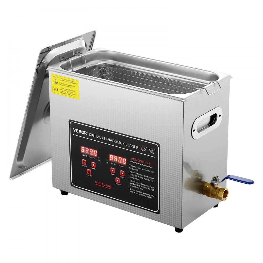 VEVOR Ultrasonic Cleaner with Digital Timer & Heater, Professional Ultra Sonic Jewelry Cleaner, Stainless Steel Heated