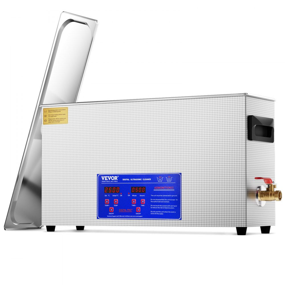 VEVOR 10L Ultrasonic Gun Cleaner, 300W Professional Ultra Sonic Cleaning Machine with Timer & Heater, 40kHz Digital