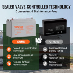 VEVOR Deep Cycle Battery, 12V 100 AH, AGM Marine Rechargeable Battery, High Self-Discharge Rate 800A Current, for RV