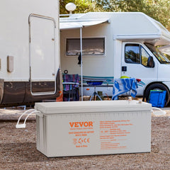 VEVOR Rechargeable AGM Marine Battery, 12V 200 AH, Designed for RV Solar Marine Off-Grid Use, UPS Backup, with a