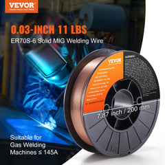 VEVOR Solid MIG Welding Wire, ER70S-6 0.030-inch 11LBS with Low Splatter and High Levels of Deoxidizers for All