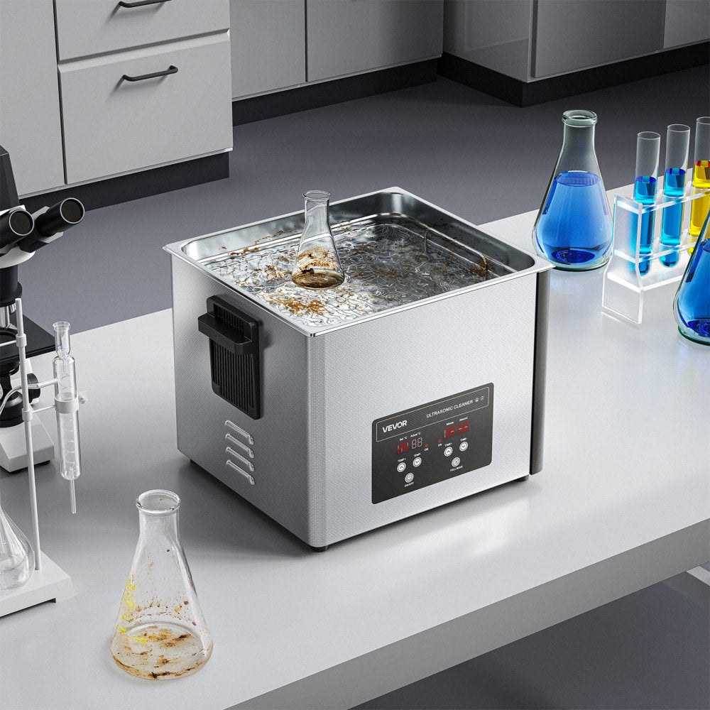 VEVOR 15L Ultrasonic Cleaner, Professional Ultrasonic Cleaner Machine with Cleaning Basket & Digital Display, 240W