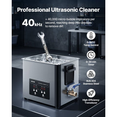 VEVOR 10L Ultrasonic Cleaner, Professional Ultrasonic Cleaner Machine with Cleaning Basket & Digital Display, 180W