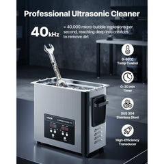VEVOR 6L Ultrasonic Cleaner, Professional Ultrasonic Cleaner Machine with Cleaning Basket & Digital Display, 120W