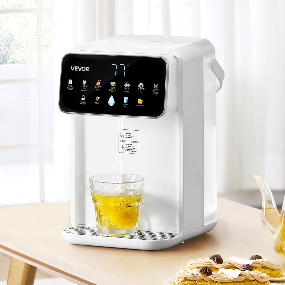 VEVOR Instant Hot Water Dispenser, Countertop Boiling Water Dispenser with Adjustable 7 Temperatures & 7 Water Volumes