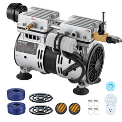 VEVOR Pond Aerators, 5.2CFM Aeration System for Lake up to 3 Acres, 3/4 HP Air Compressor, 2 Diffusesr & Two100'