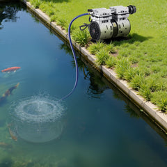 VEVOR Pond Aerators, 5.2CFM Aeration System for Lake up to 3 Acres, 3/4 HP Air Compressor, 1 Diffuser & 100' Weighted