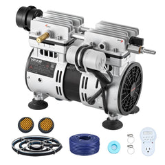 VEVOR Pond Aerators, 5.2CFM Aeration System for Lake up to 3 Acres, 3/4 HP Air Compressor, 1 Diffuser & 100' Weighted