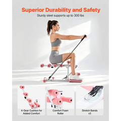 VEVOR Deep Squat Machine, Adjustable Glutes Trainer Machine with 3 High-Strength Resistance Bands, Folding Core Leg and