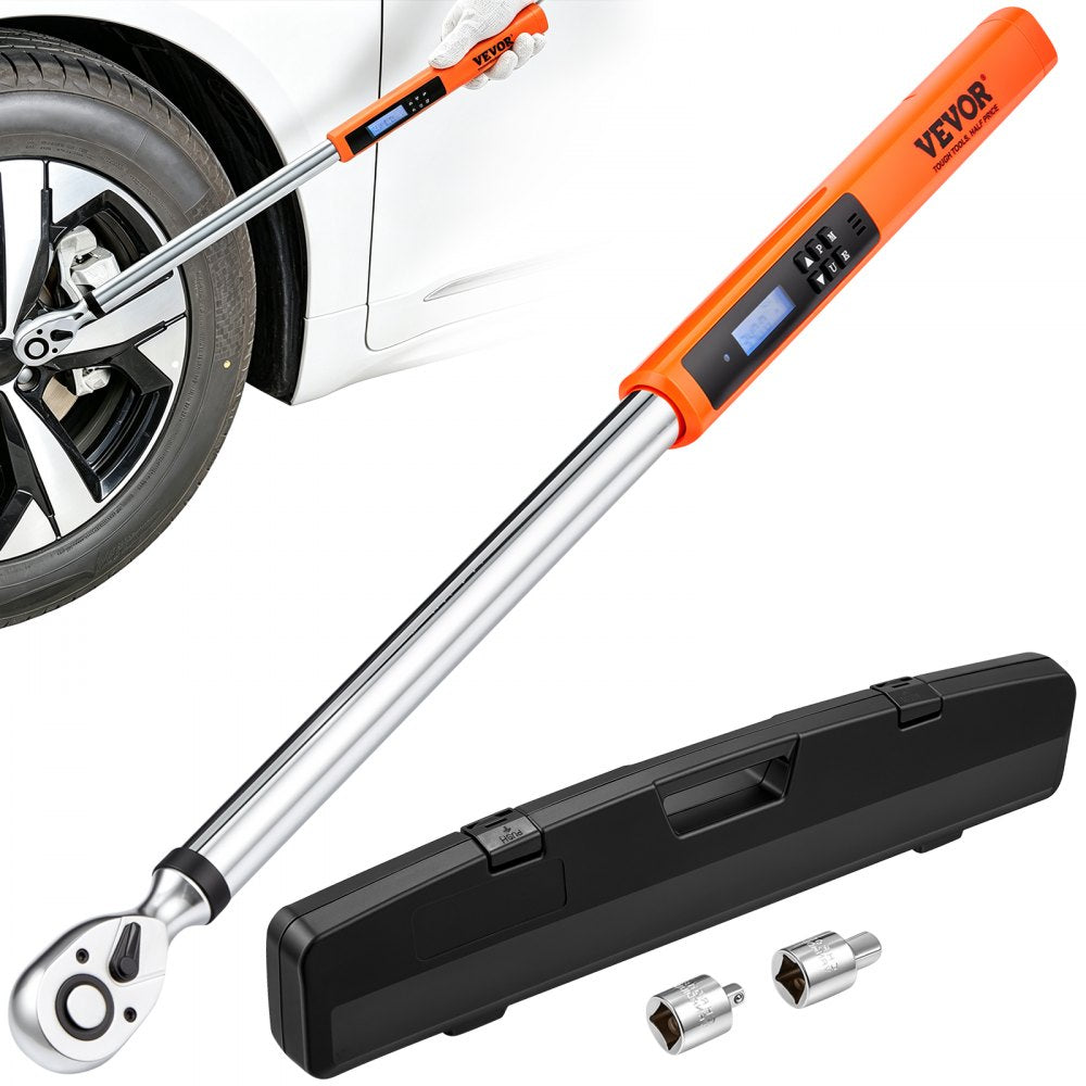 VEVOR Digital Torque Wrench, 1/2" Drive Electronic Torque Wrench, Torque Wrench Kit 25-250ft.lb/34-340n.m Torque Range