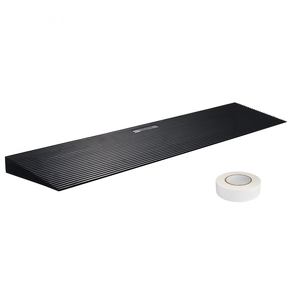 VEVOR 1.2" Rise Cuttable Threshold Ramp for Sweeping Robot, 35.4" Wide Natural Rubber Wheelchair Ramp, Non-Slip Solid