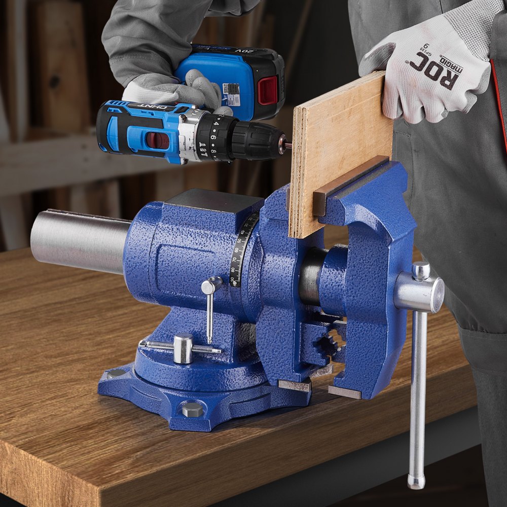 VEVOR Heavy Duty Bench Vise, 6-1/2" Jaw Width, 5" Max Jaw Opening Multi-Purpose Ductile Iron Bench Vise with Anvil