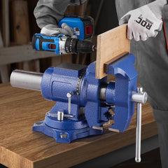 VEVOR Heavy Duty Bench Vise, 6-1/2" Jaw Width, 5" Max Jaw Opening Multi-Purpose Ductile Iron Bench Vise with Anvil
