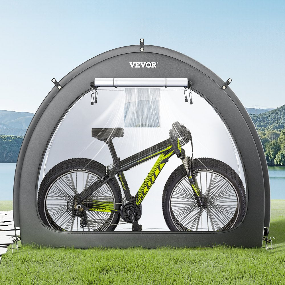 VEVOR Bike Storage Tent, 4 to 5 Bikes, Outdoor Spacious Bike Storage Tent with Ventilated Window, Waterproof Fan-Shaped