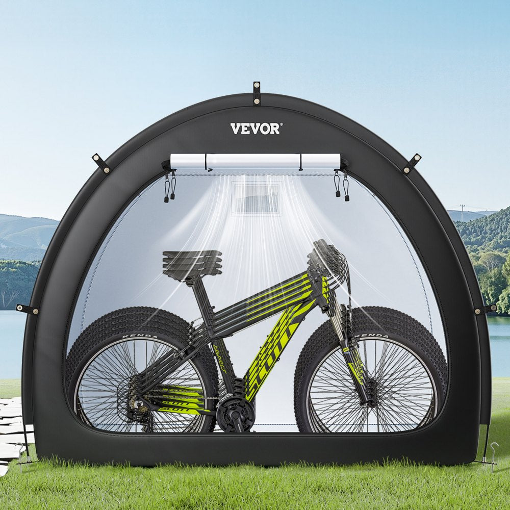VEVOR Bike Storage Tent, 4 to 5 Bikes, Outdoor Spacious Bike Storage Tent with Ventilated Window, Waterproof Fan-Shaped
