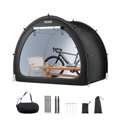 VEVOR Bike Storage Tent, 4 to 5 Bikes, Outdoor Spacious Bike Storage Tent with Ventilated Window, Waterproof Fan-Shaped