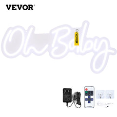 VEVOR Oh Baby Neon Sign for Wall Decor, with Remote Control and Dimmable Switch for Baby Shower decorations, Birthday