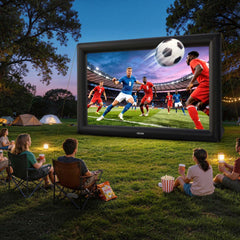 VEVOR Inflatable Movie Screen, 24 ft Outdoor Inflatable Projection Screen with Portable Storage Bag, Front/Rear