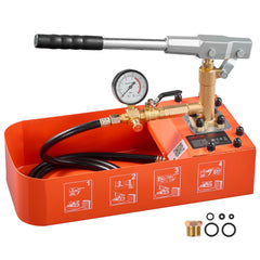 VEVOR Hydrostatic Test Pump 2 Gallon Hydraulic Manual Water Pressure Tester, Single Valve Hydrostatic Water Pipe
