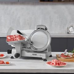VEVOR Meat Slicer, 340W Electric Deli Food Slicer with 10" SUS420 Stainless Steel Blade and Built-in Sharpening Stone