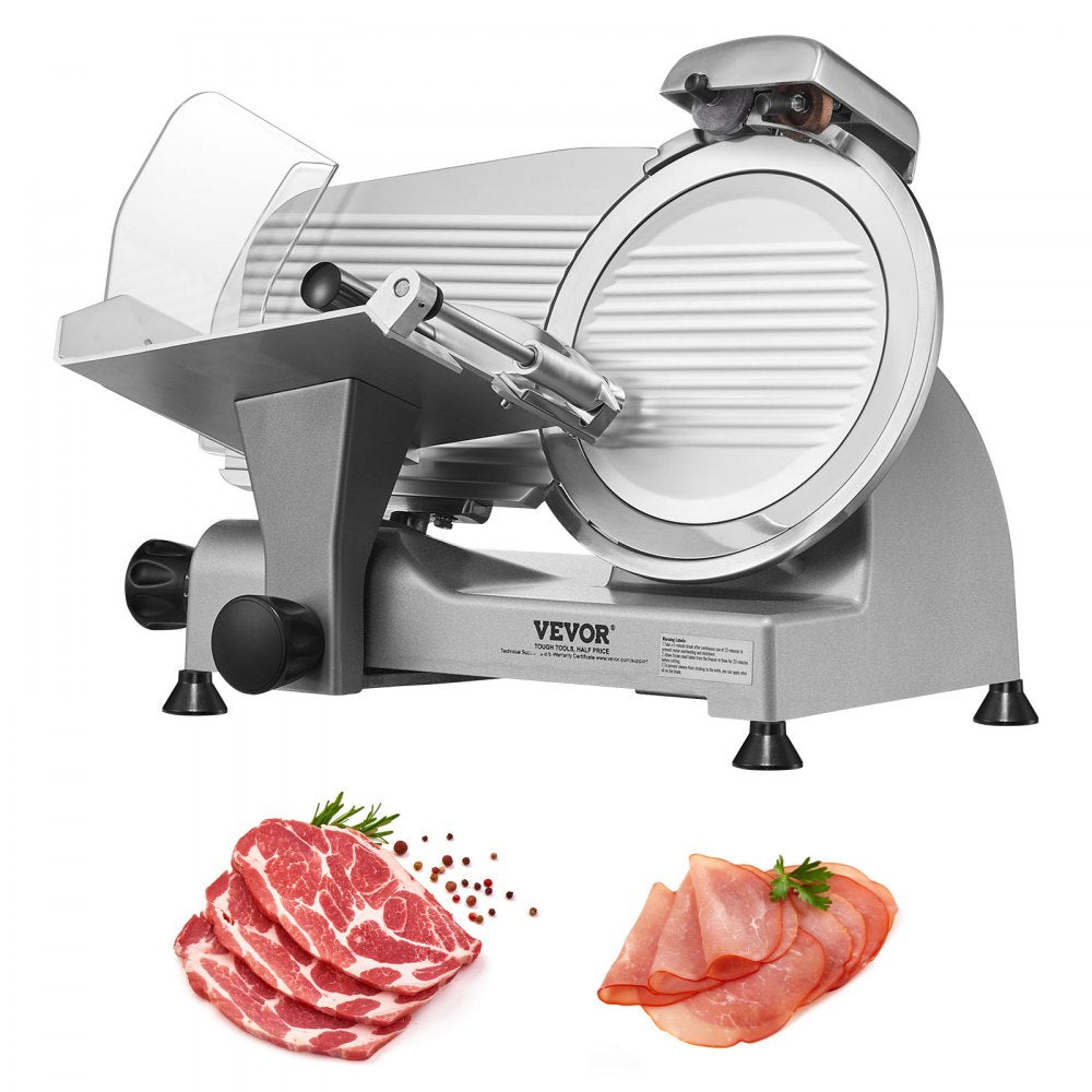VEVOR Meat Slicer, 340W Electric Deli Food Slicer with 10" SUS420 Stainless Steel Blade and Built-in Sharpening Stone