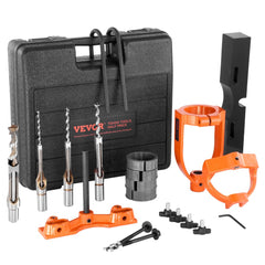 VEVOR Mortising Attachment for Drill Press, 4 Model Drills Square Hole Chisel Set, Bench Drill Locator Set Mortise and