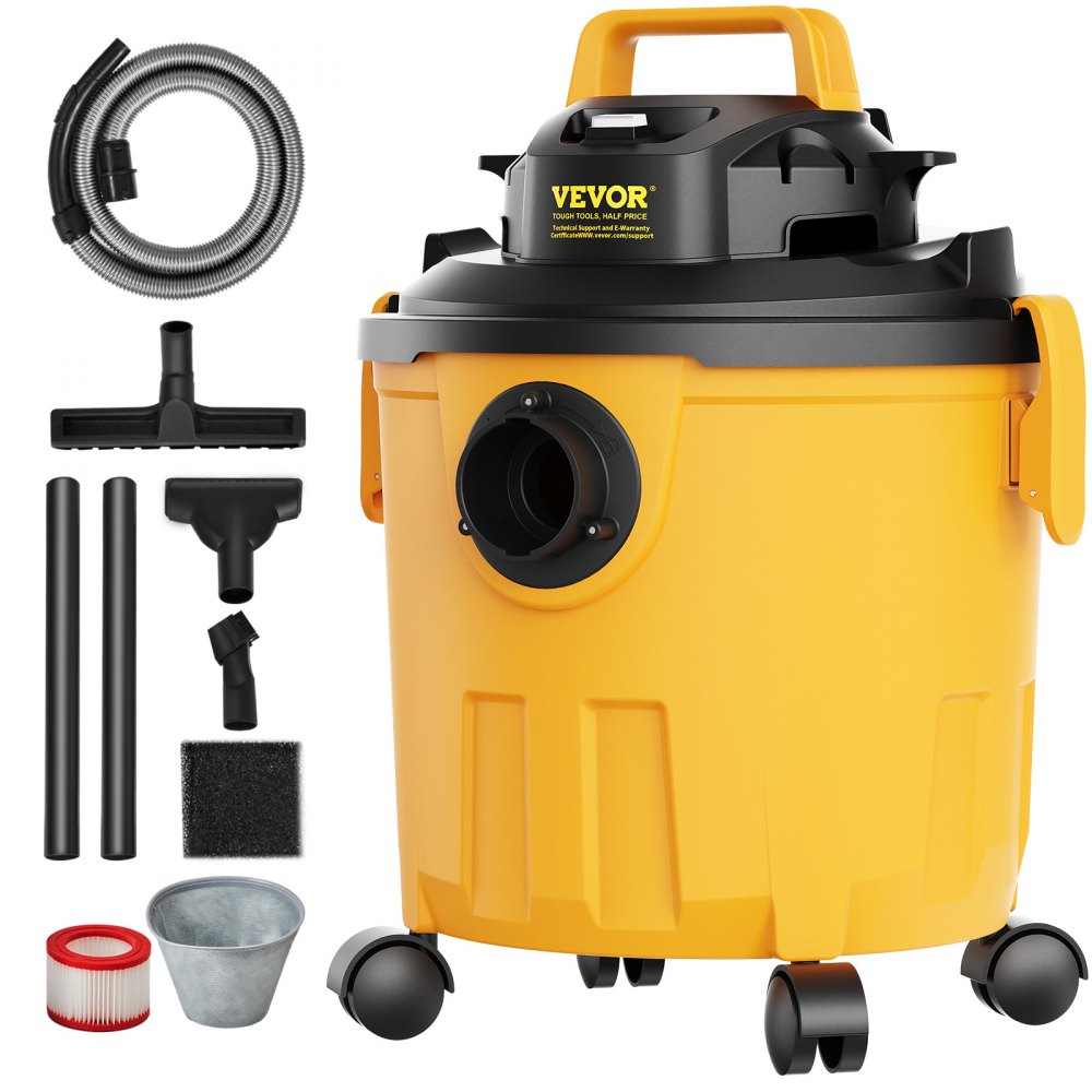 VEVOR Shop Vacuum Wet And Dry, 5 Gallon 6 Peak HP Wet/Dry Vac, Powerful Suction with Blower Function with Attachments