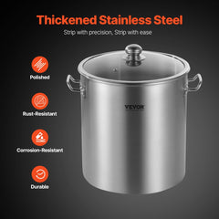 VEVOR Stainless Steel Stockpot, 24 Quart Cooking Pots, Cookware Sauce Pot with Lid, and Handle, Heavy Duty Commercial
