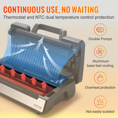 VEVOR Vacuum Sealer Machine, 90Kpa 130W Powerful Dual Pump and Dual Sealing, Dry and Moist Food Storage, Automatic and