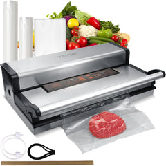 VEVOR Vacuum Sealer Machine, 95Kpa 350W Powerful Dual Pump and Dual Sealing, Dry and Moist Food Storage, Automatic and