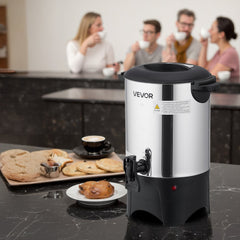 VEVOR Commercial Coffee Urn, 30 Cup 4.5 L Hot Beverage Dispenser with Dripless Faucet, Quick-Brewing Commercial Coffee