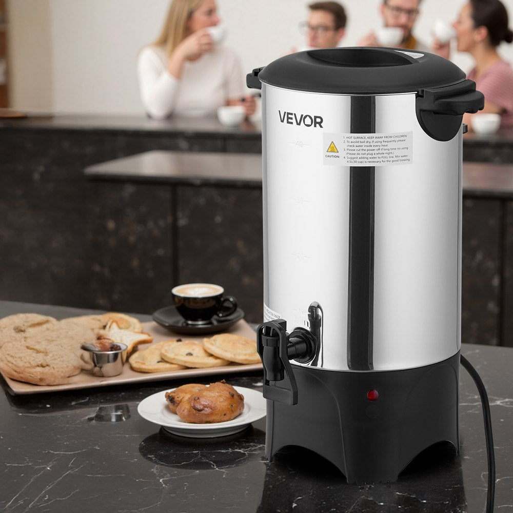 VEVOR Commercial Coffee Urn, 40 Cup 6 L Hot Beverage Dispenser with Dripless Faucet, Quick-Brewing Commercial Coffee
