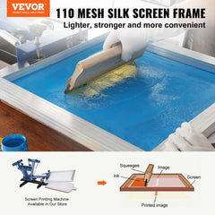 VEVOR Screen Printing Kit, 6 Pieces Aluminum Silk Screen Printing Frames, 10x14inch Silk Screen Printing Frame with 110