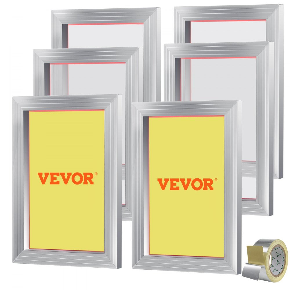 VEVOR Screen Printing Kit, 6 Pieces Aluminum Silk Screen Printing Frames, 10x14inch Silk Screen Printing Frame with 110