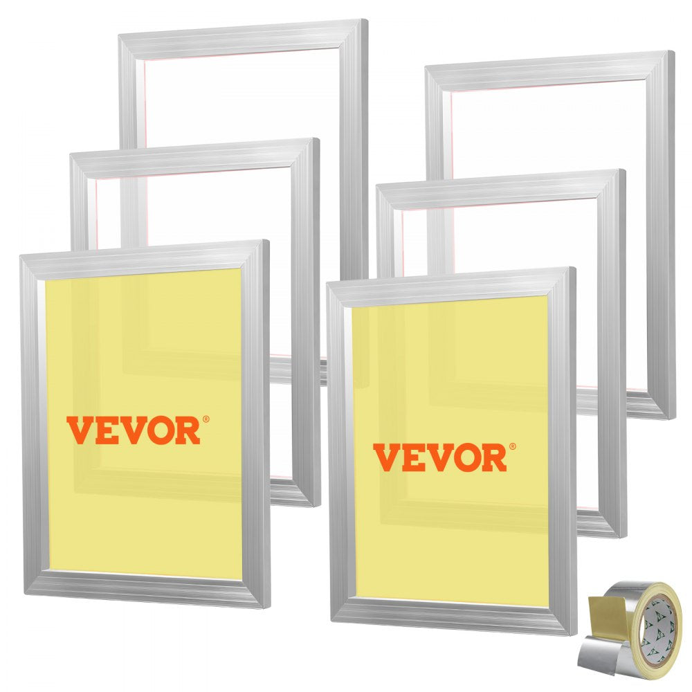 VEVOR Screen Printing Kit, 6 Pieces Aluminum Silk Screen Printing Frames, 16x20inch Silk Screen Printing Frame with 110