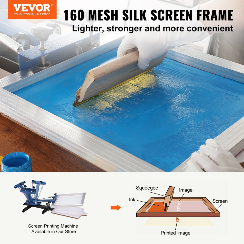 VEVOR Screen Printing Kit, 6 Pieces Aluminum Silk Screen Printing Frames, 20x24inch Silk Screen Printing Frame with 160