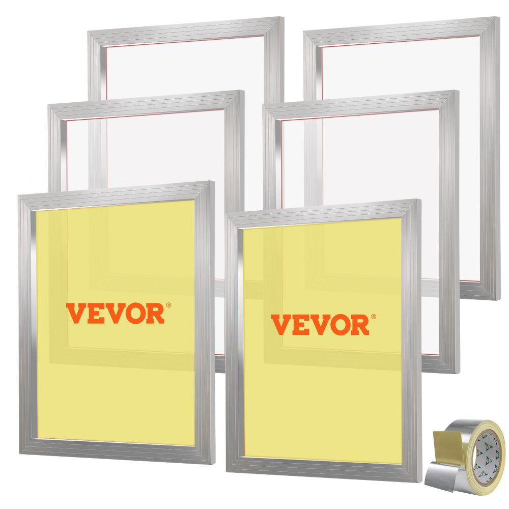 VEVOR Screen Printing Kit, 6 Pieces Aluminum Silk Screen Printing Frames, 20x24inch Silk Screen Printing Frame with 160