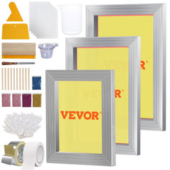 VEVOR Screen Printing Kit, 3 PCS Aluminum Silk Screen Printing Frames, 5 Glitters and Screen Printing Squeegees and