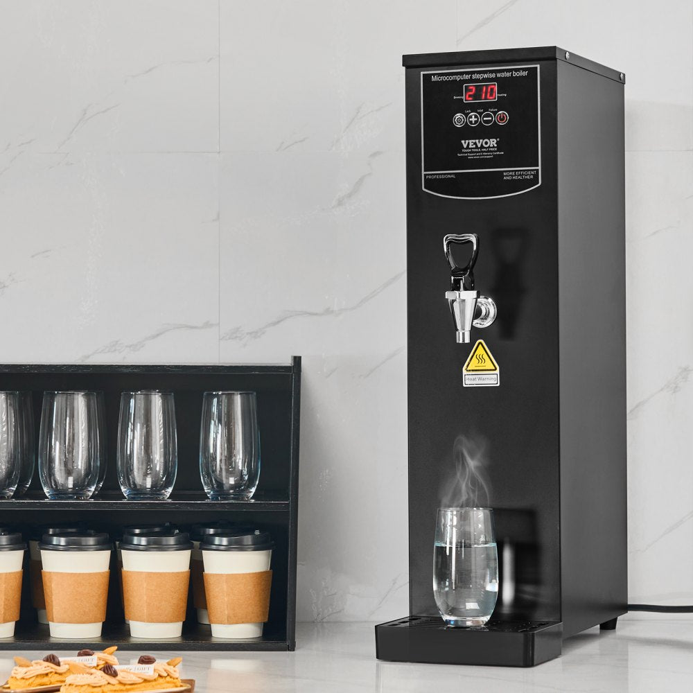 VEVOR Commercial Water Boiler, Electric Hot Water Dispenser with 316 Stainless Steel Heating Tube, 1500W Step-by-step
