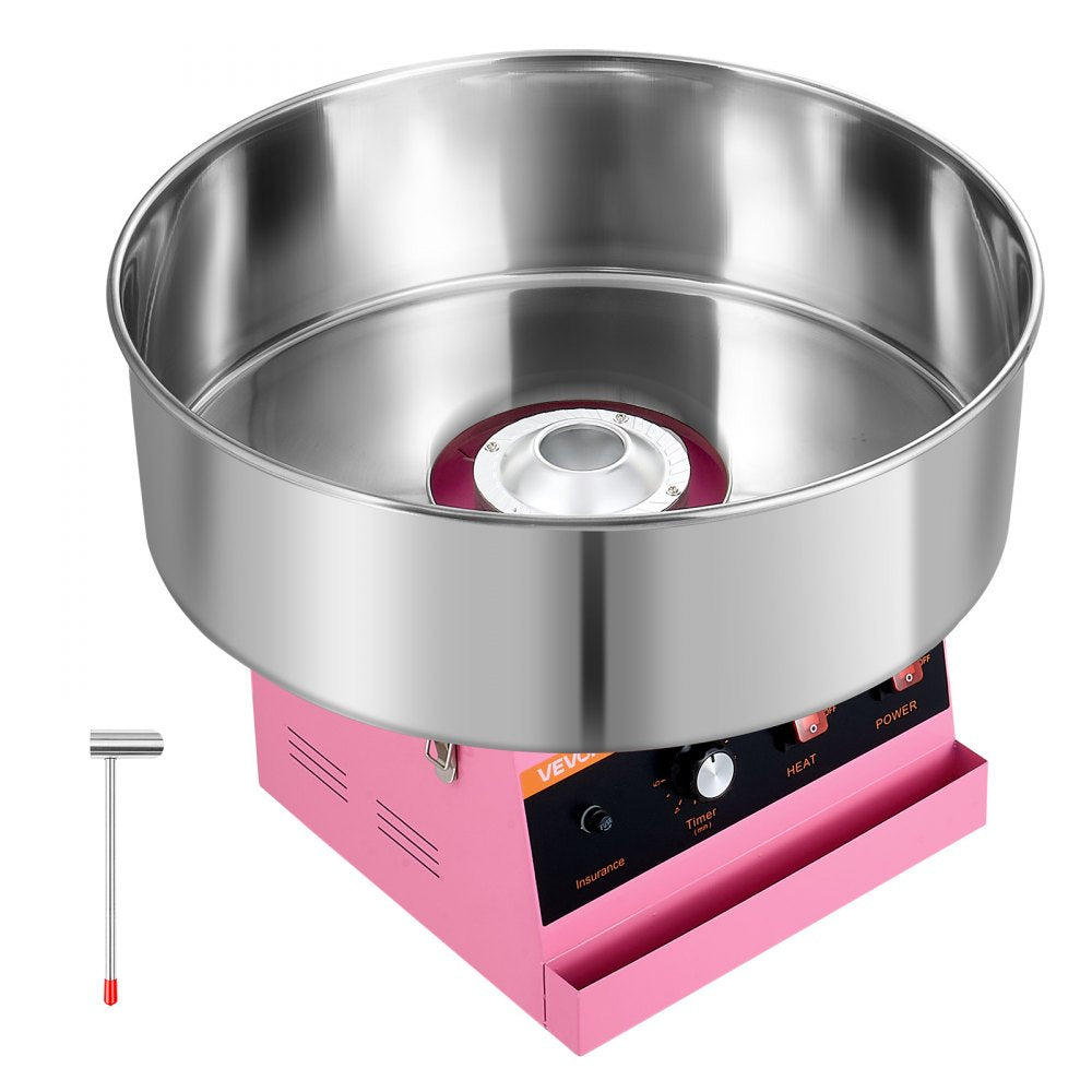 VEVOR Cotton Candy Machine Commercial 1000W Electric Candy Floss Maker Pink, Ideal for Home, Carnival, Birthday, Family