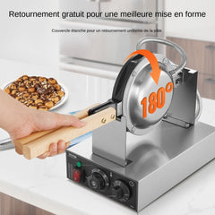 VEVOR Commercial Bubble Waffle Maker, 1400W Egg Pancake Baker Machine, Non-Stick Stainless Steel Egg Bubble Puff, 180°