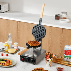 VEVOR Commercial Bubble Waffle Maker, 1400W Egg Pancake Baker Machine, Non-Stick Stainless Steel Egg Bubble Puff, 180°